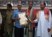 Mr Pradhan receiving Kishori Charan Award