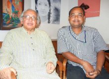 Mr. Pradhan with eminent Hindi writer Asok Vajpyee, Ex Chairman of Central Lalilt Kala Akademi