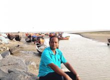Ranjan Pradhan at Subarnarekha river mouth, Kirtania, Baleswar