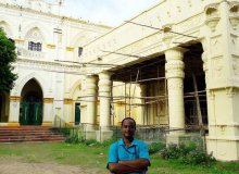 Ranjan Pradhan in front of Nilagiri Kings Palace, Baleswar District