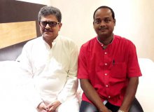 Ranjan Pradhan with Tridiv Chattarjee, Convenor, International Book Fair, Kolkata